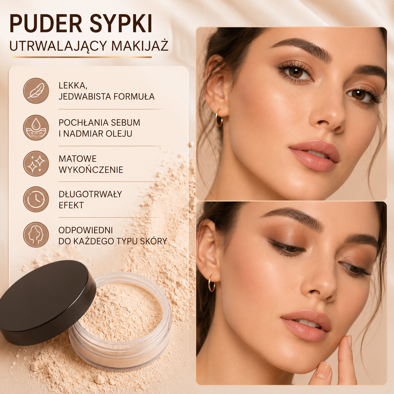 VERONNI Loose Powder – Matujący Puder Sypki Banana Powder 42 g