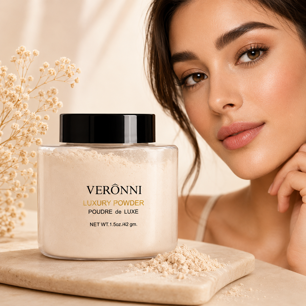 VERONNI Loose Powder – Matujący Puder Sypki Banana Powder 42 g