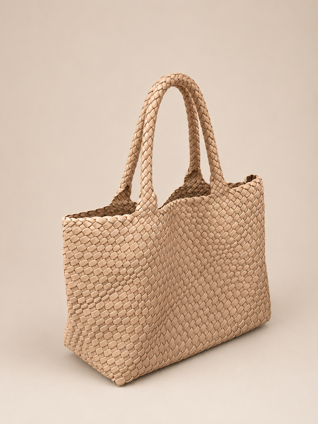 Pleciona Torebka Damska z Ekoskóry PU XXL – Duża Torba Shopper Hobo na Ramię