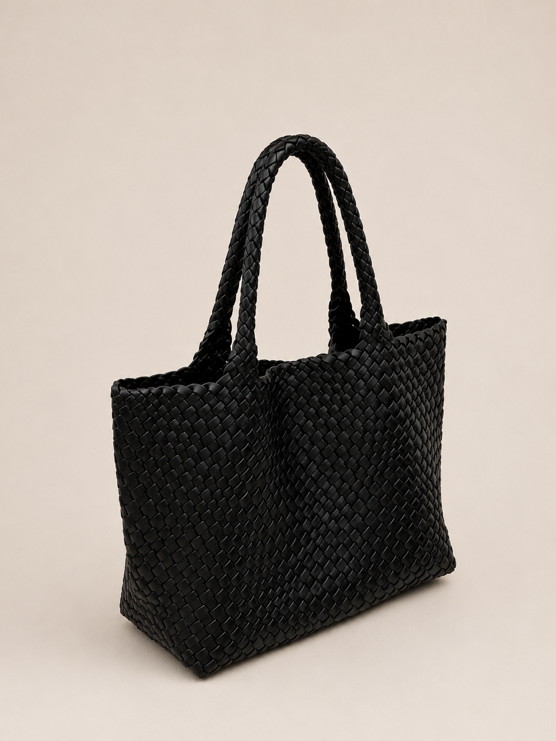 Pleciona Torebka Damska z Ekoskóry PU XXL – Duża Torba Shopper Hobo na Ramię