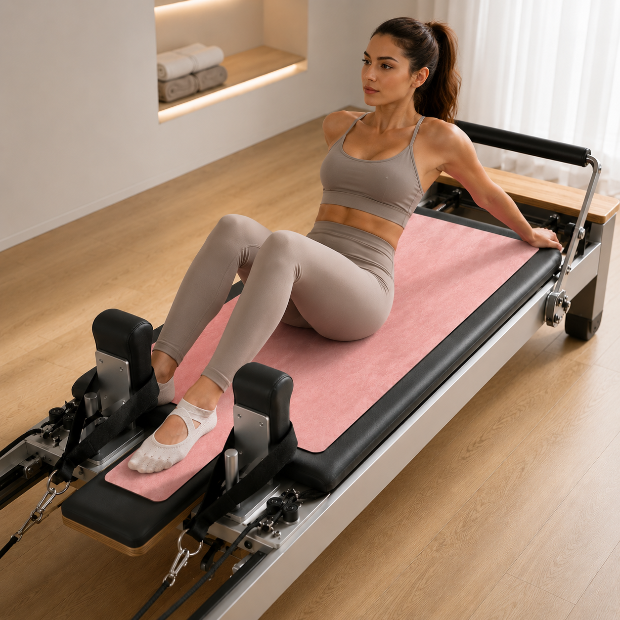 Mata na Reformer Pilates – Antypoślizgowa Mata Ochronna z Sztucznego Zamszu i Silikonu