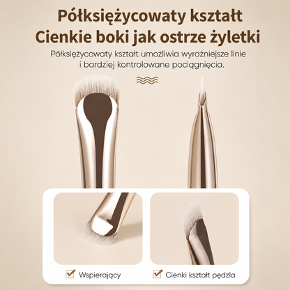 Precyzyjny Pędzel do cieni i kresek 1–2 szt. – Cienki Zakrzywiony Pędzelek do Makijażu Oczu