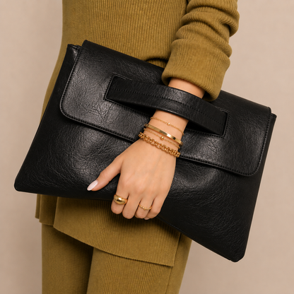 Torebka Kopertówka Damska Vintage PU – Elegancka Duża Kopertówka na Ramię i do Ręki