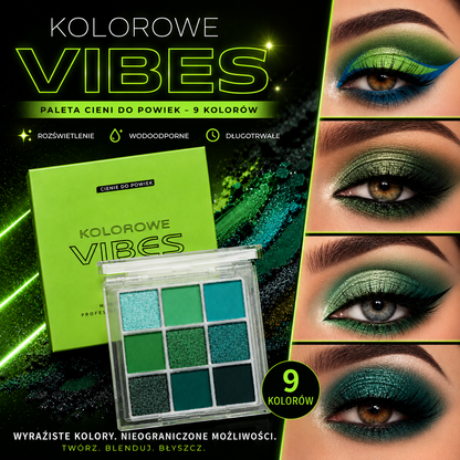 Paleta Cieni do Powiek 9 Kolorów – Glitter, Mat i Shimmer - Wodoodporna