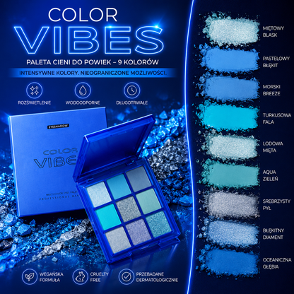 Paleta Cieni do Powiek 9 Kolorów – Glitter, Mat i Shimmer - Wodoodporna