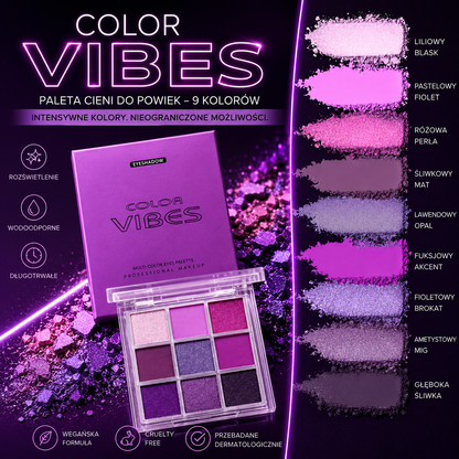 Paleta Cieni do Powiek 9 Kolorów – Glitter, Mat i Shimmer - Wodoodporna