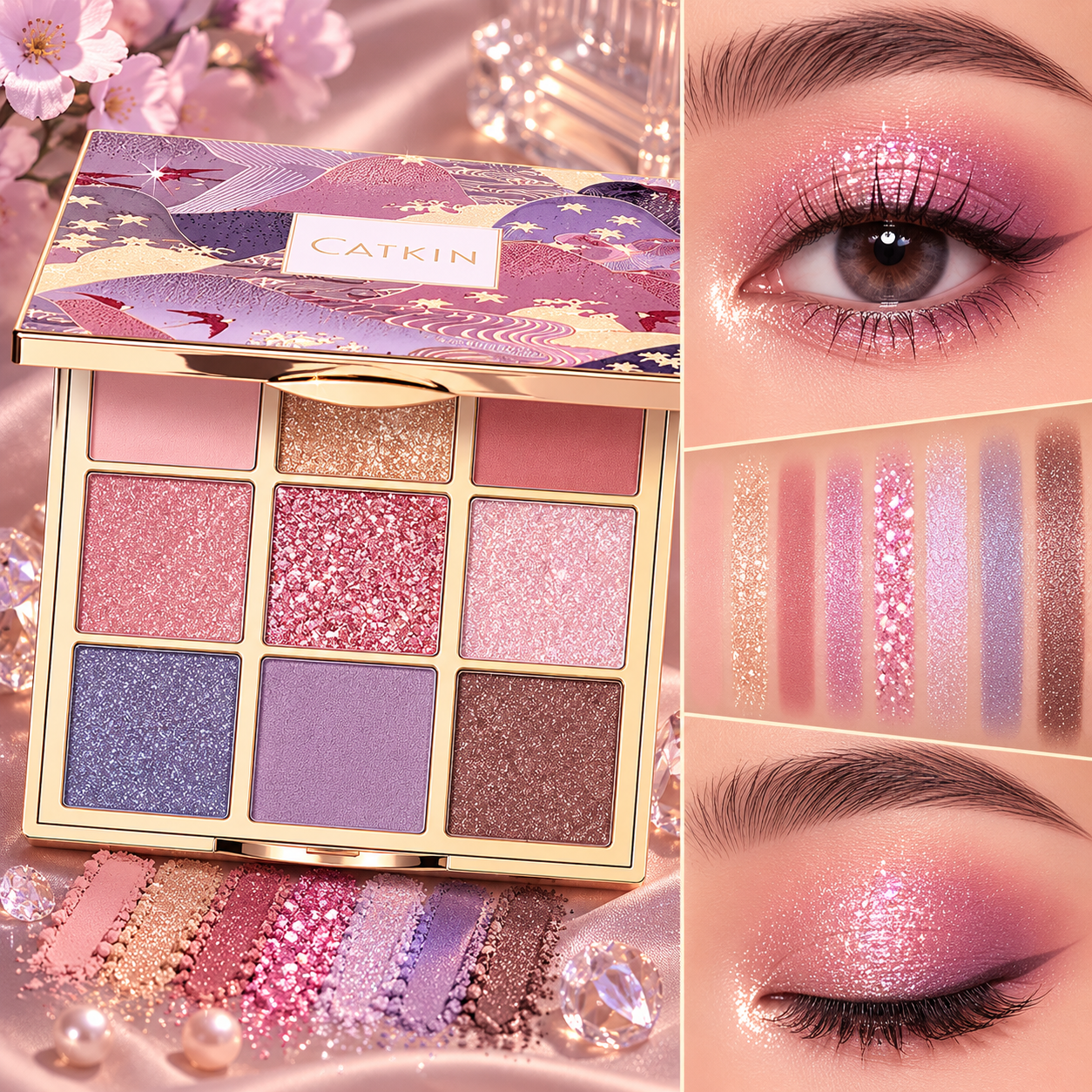 CATKIN – Paleta Cieni do Powiek 9 Kolorów Matte & Shimmer