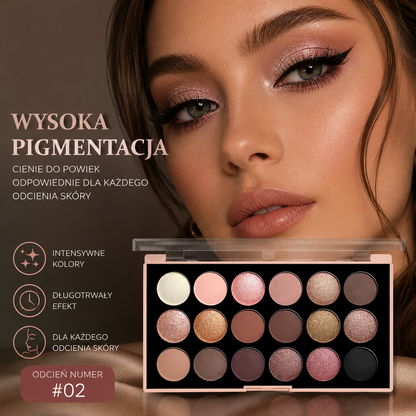 Profesjonalna Paleta Cieni 18 Kolorów – Mat, Glitter i Shimmer Nude Earth Tones JUJU Dream