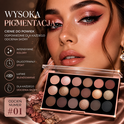 Profesjonalna Paleta Cieni 18 Kolorów – Mat, Glitter i Shimmer Nude Earth Tones JUJU Dream