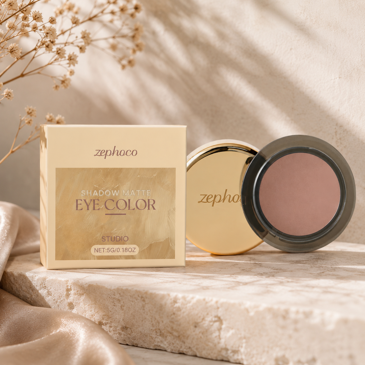 Brązowy Matowy Cień do Powiek Smoky Eye – Trwały Waterproof Eelhope 5g
