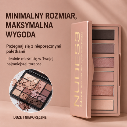 6-Kolorowa Paleta Cieni Nude – Neutralne Różowe Odcienie Mat i Glow Waterproof