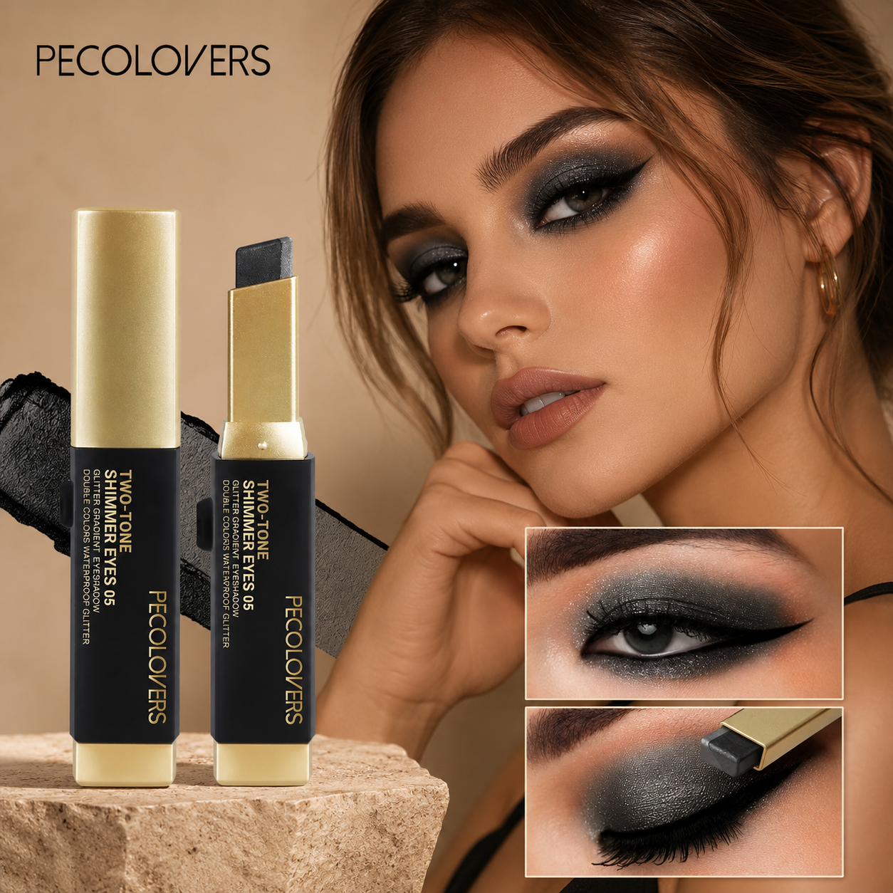 Brokatowy Cień do Powiek w Sztyfcie 2w1 – Shimmer & Metallic Eye Stick