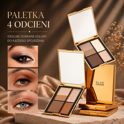 Modna Paletka Cieni 4 Odcienie – Beige Brown Smoky Makeup
