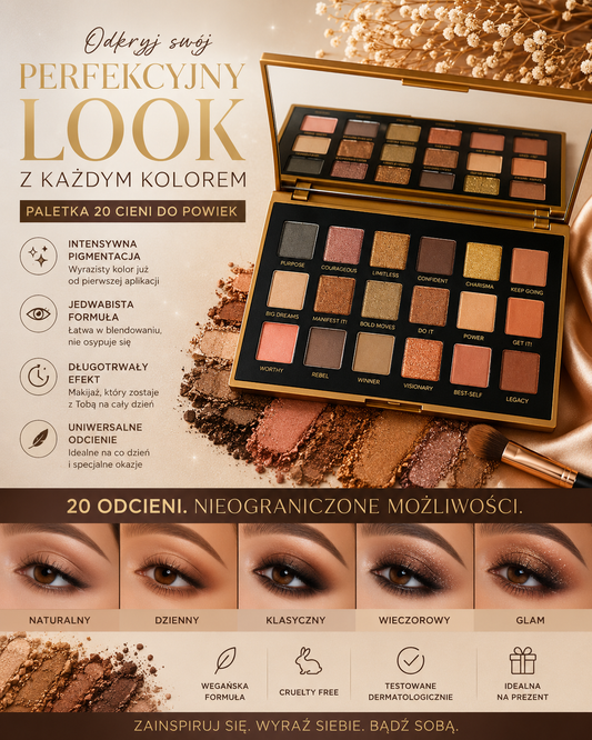 Paleta 18 Cieni Rose Gold & Punk Glam Matte & Glitter Flow