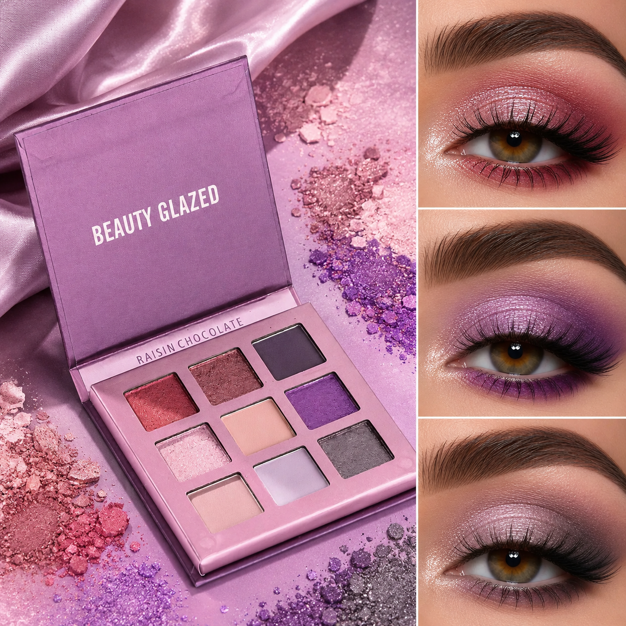 Beauty Glazed – Paleta Cieni do Powiek 9 Kolorów Matte & Shimmer