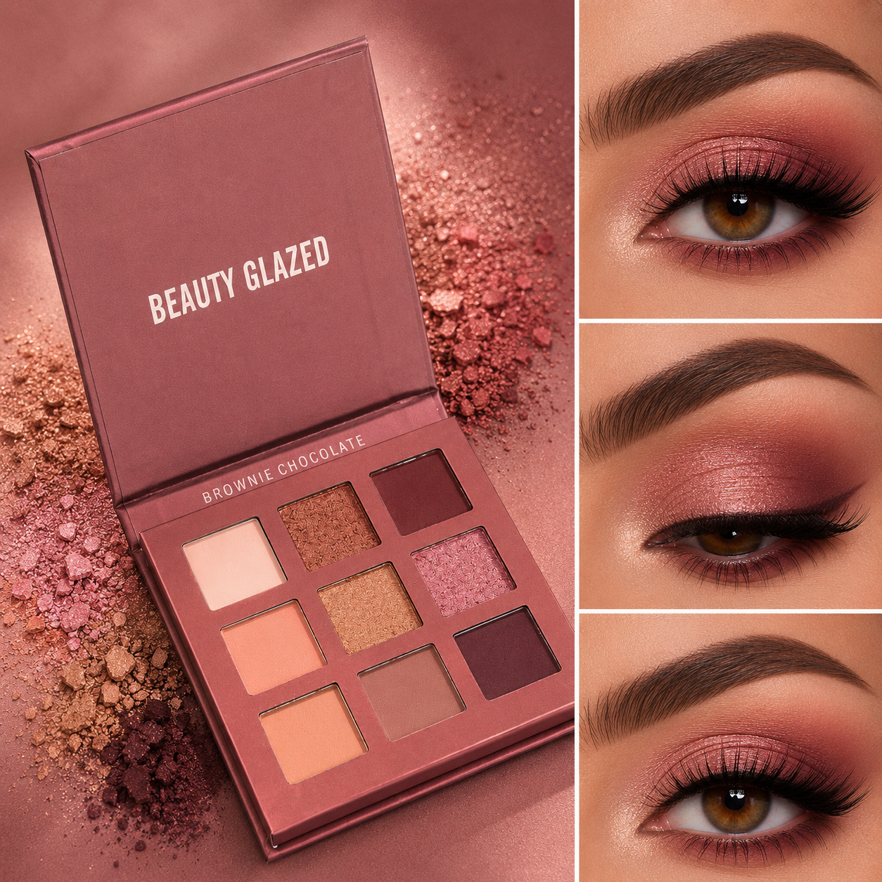 Beauty Glazed – Paleta Cieni do Powiek 9 Kolorów Matte & Shimmer