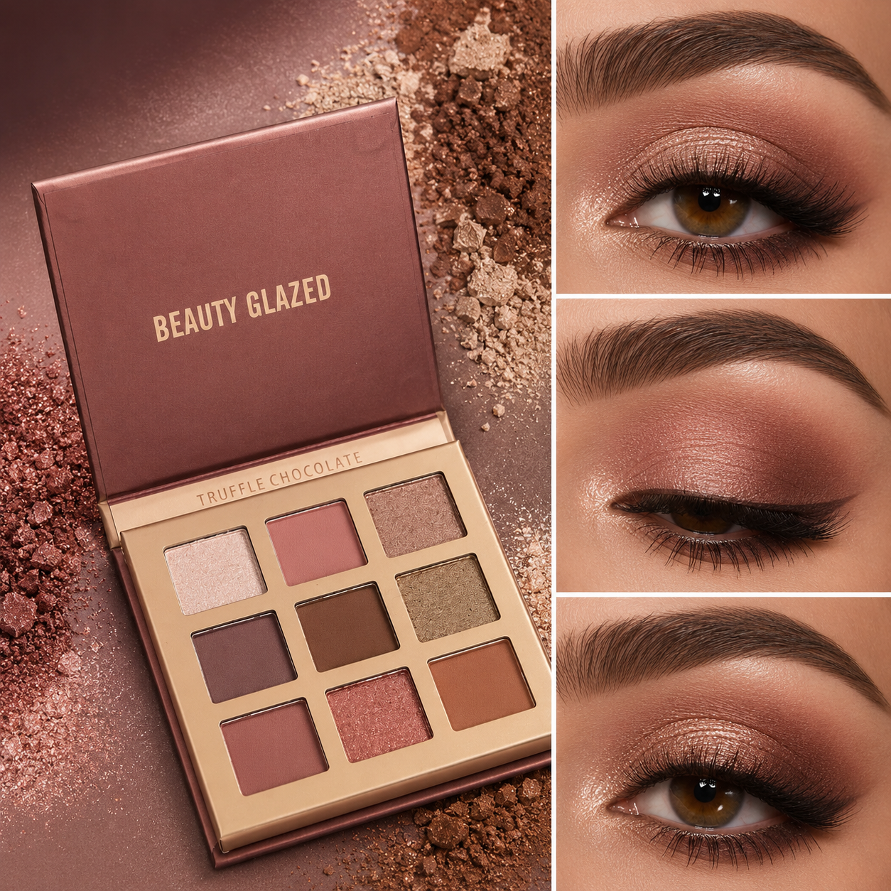 Beauty Glazed – Paleta Cieni do Powiek 9 Kolorów Matte & Shimmer
