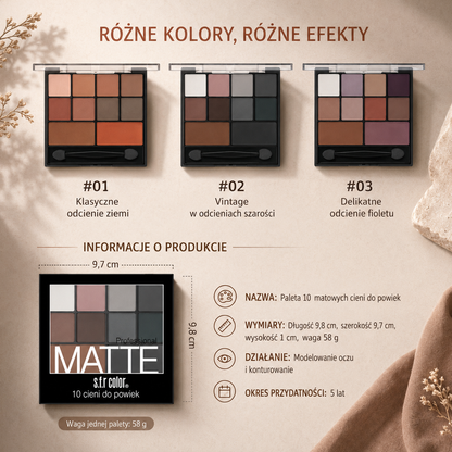 Blana – 10 Kolorowa Paleta Cieni Nude - Pumpkin - Smoky Eye