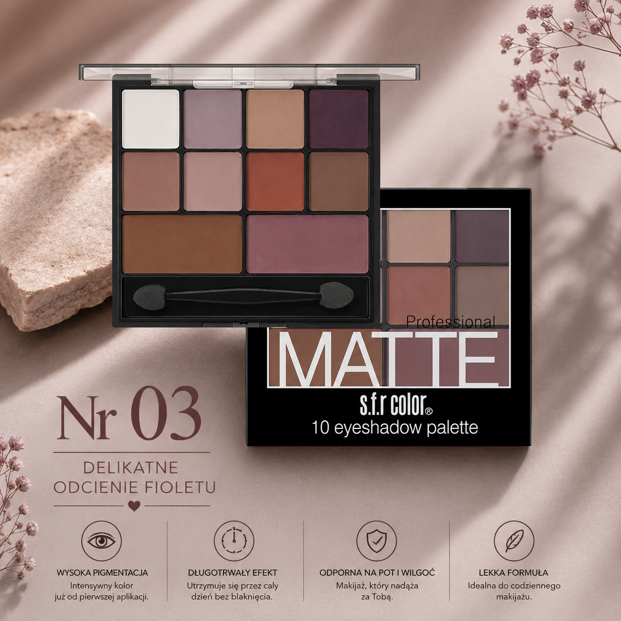 Blana – 10 Kolorowa Paleta Cieni Nude - Pumpkin - Smoky Eye
