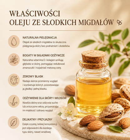Olejek ze Słodkich Migdałów 100 ml – Naturalne Nawilżenie i Regeneracja