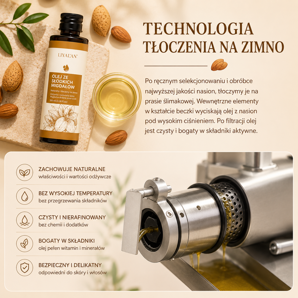 Olejek ze Słodkich Migdałów 100 ml – Naturalne Nawilżenie i Regeneracja