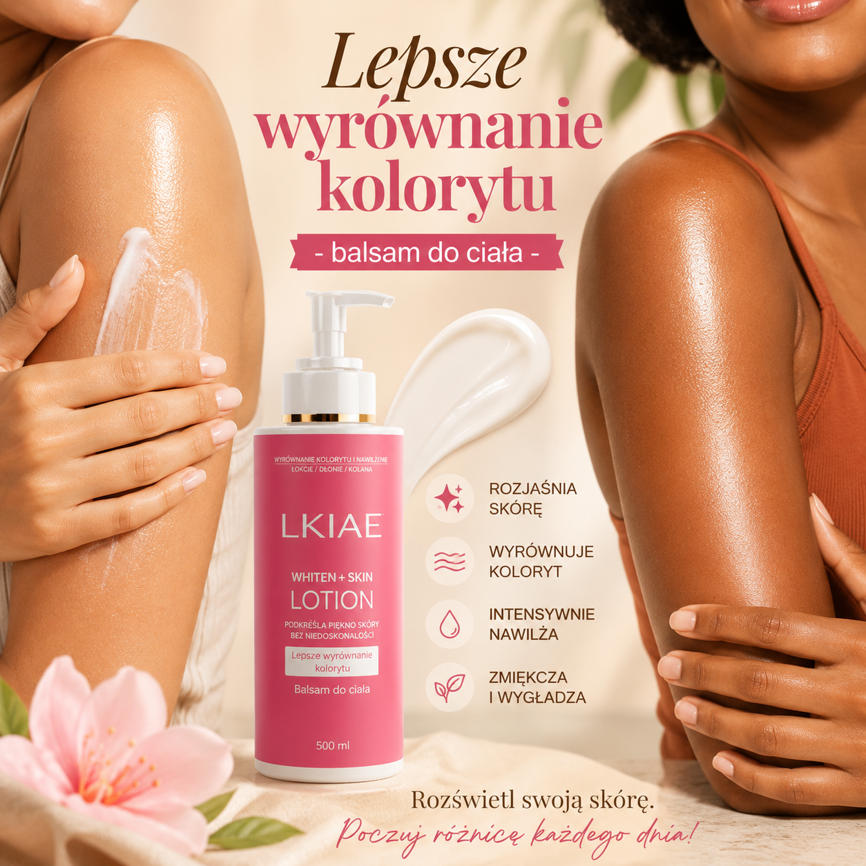 LKIAE Fair White Body Lotion 500 ml – Rozświetlający balsam do ciała i twarzy