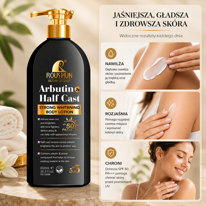 Arbutin Body Lotion & Sun Cream 2w1 – Nawilżający Balsam do Ciała z Ochroną Przeciwsłoneczną 600 ml
