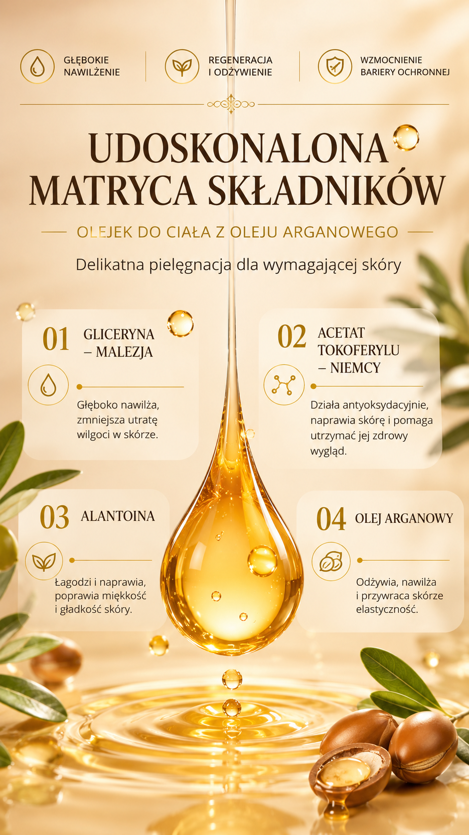Nawilżający Olejek Arganowy do Twarzy i Ciała 260 ml