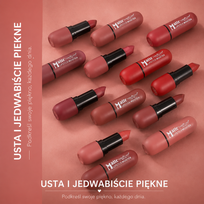 Paleta 6 Matowych Pomadek do Ust – Aksamitne Wykończenie, Wodoodporna i Długotrwała Formuła
