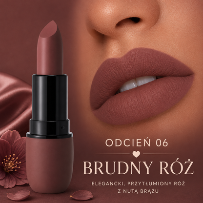Paleta 6 Matowych Pomadek do Ust – Aksamitne Wykończenie, Wodoodporna i Długotrwała Formuła