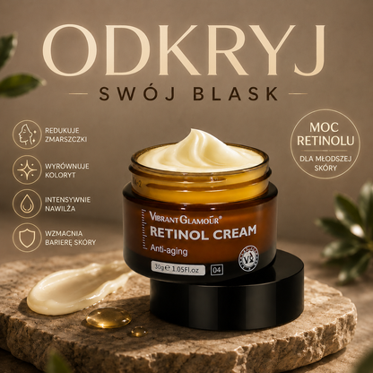 Krem z Retinolem do Twarzy Nawilżający Przeciwzmarszczkowy Rozjaśniający Skórę Anti-Aging 30g