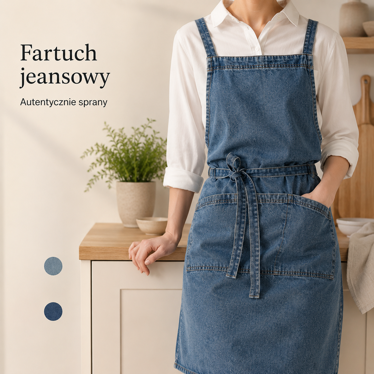 Fartuch Dżinsowy Premium - Bawełniany Canvas