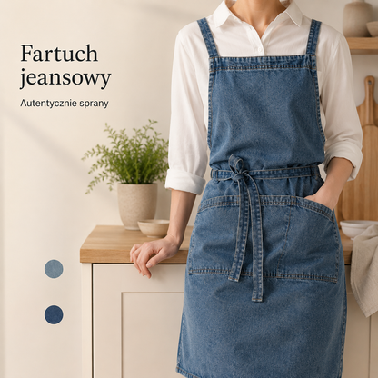 Fartuch Dżinsowy Premium - Bawełniany Canvas