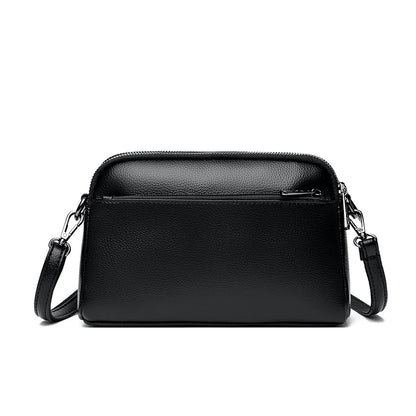 Skórzana Torebka Damska z Naturalnej Skóry – Elegancka Listonoszka na Ramię z Zamkiem, Mała Torebka Codzienna 24 × 15 × 7 cm