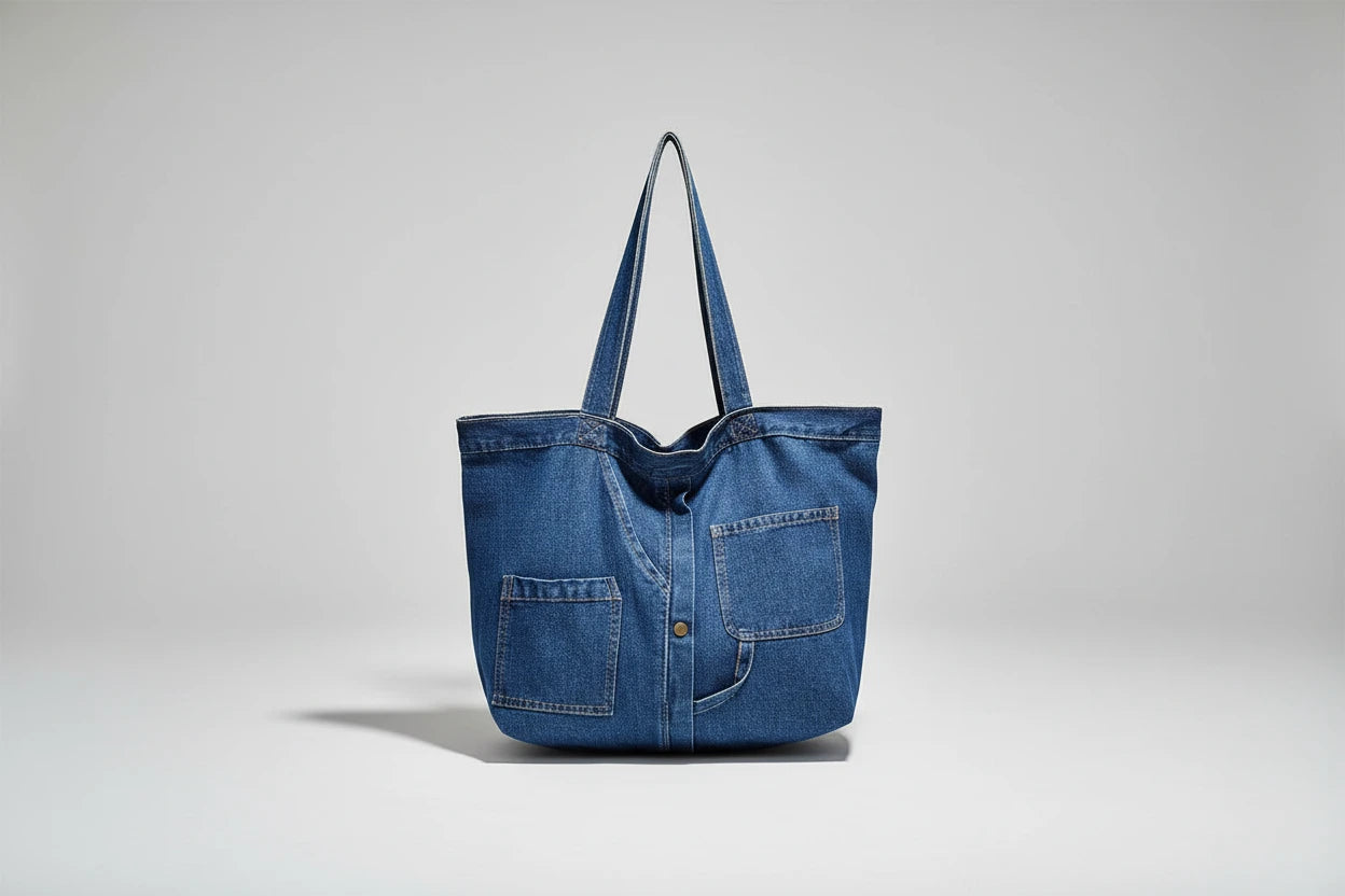 orebka Damska Denim Granatowa – Modny Jeansowy Dodatek