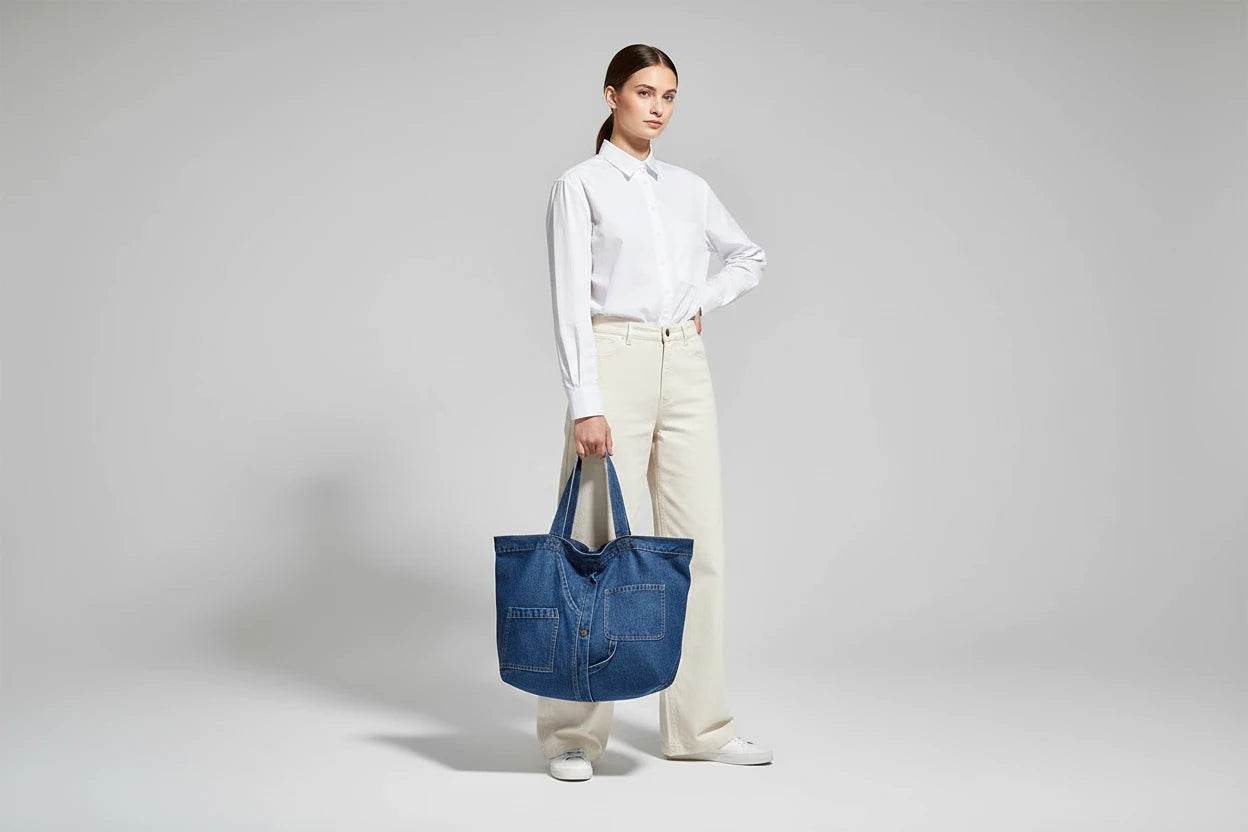 orebka Damska Denim Granatowa – Modny Jeansowy Dodatek
