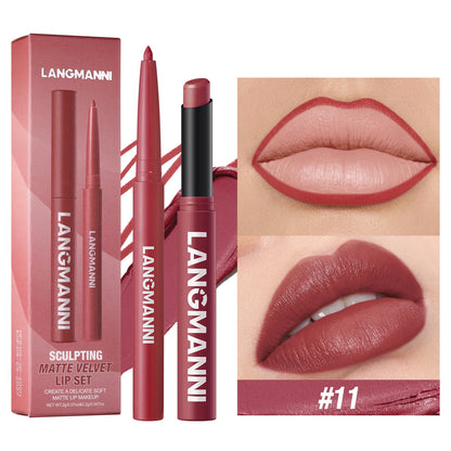 Wodoodporny zestaw do ust – konturówka i matowa pomadka long lasting