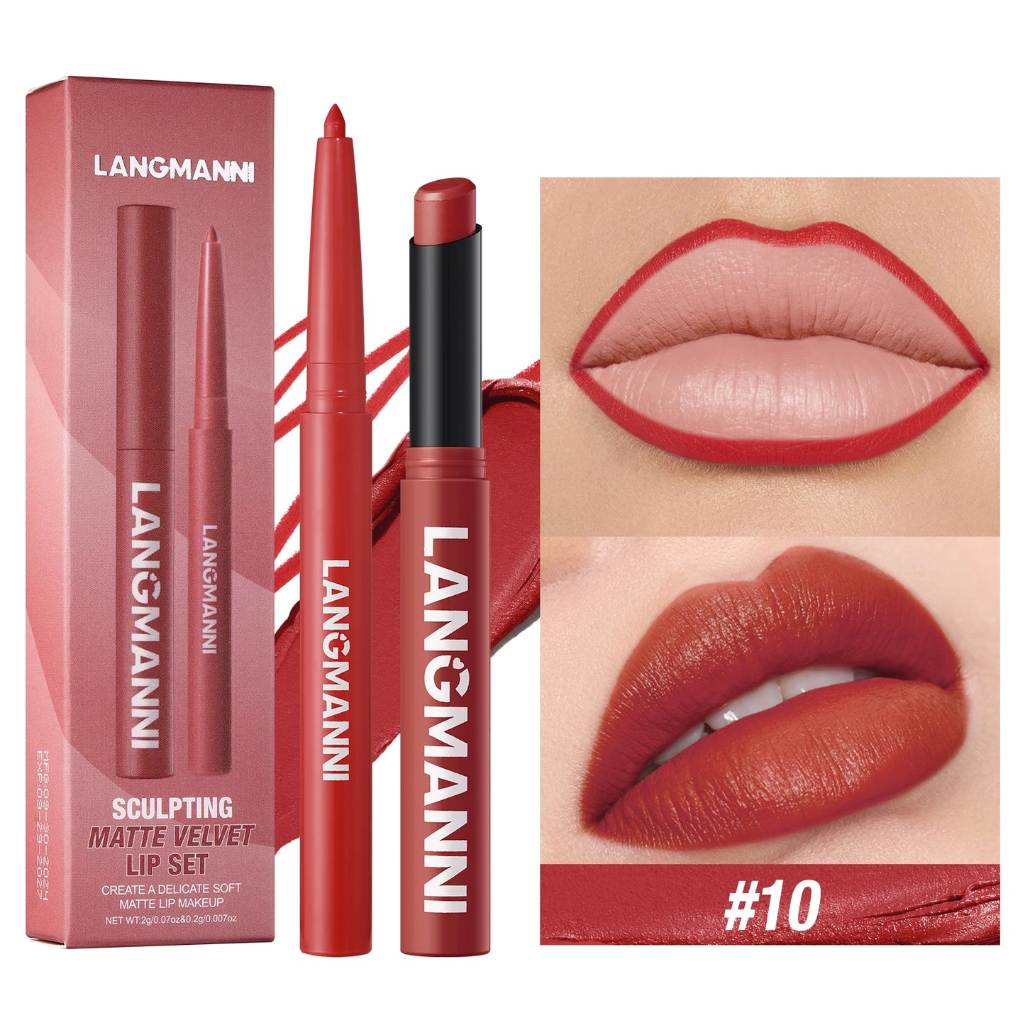 Wodoodporny zestaw do ust – konturówka i matowa pomadka long lasting