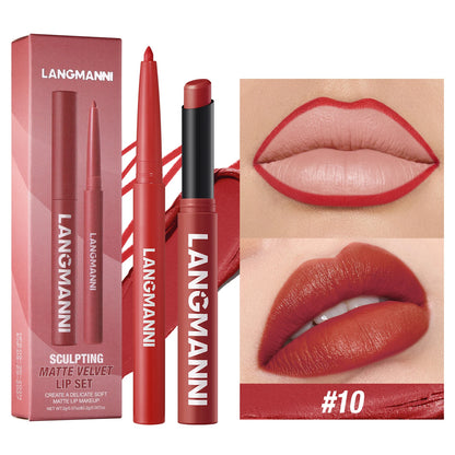 Wodoodporny zestaw do ust – konturówka i matowa pomadka long lasting