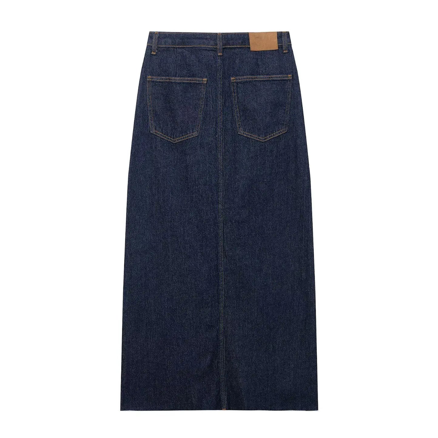 Damska Sukienka Jeansowa Midi z Kamizelką - High Waist Denim Vest Dress