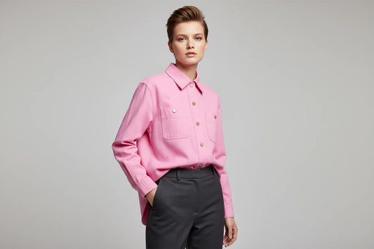 Kurtka Koszulowa Damska Denim Oversize - 100% Bawełna Shacket Wiosna Jesień