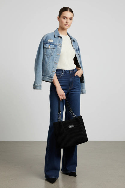 Elegancka Torebka na Ramię "Single Shoulder" ze Sztruksu