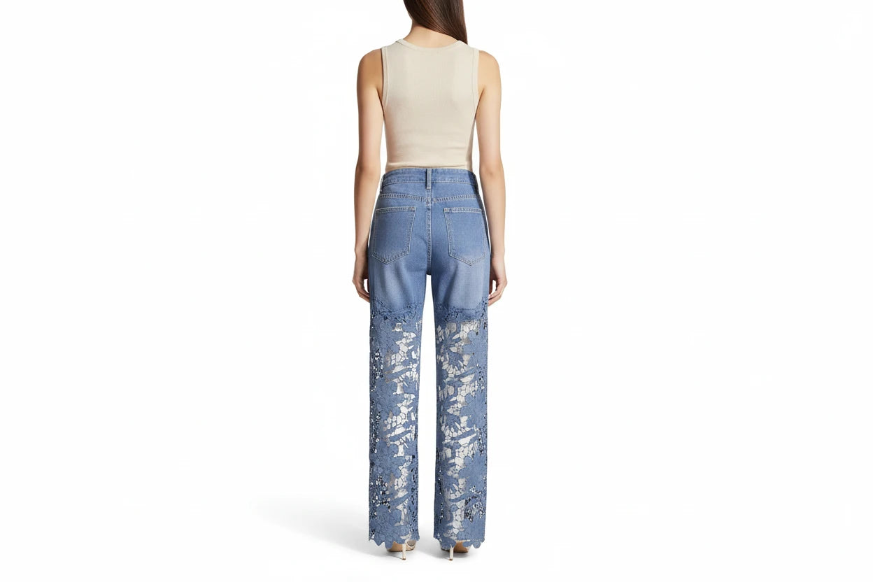 Modne Damskie Jeansy Slim Fit z Wysokim Stanem – Modelujące Spodnie z Guzikami