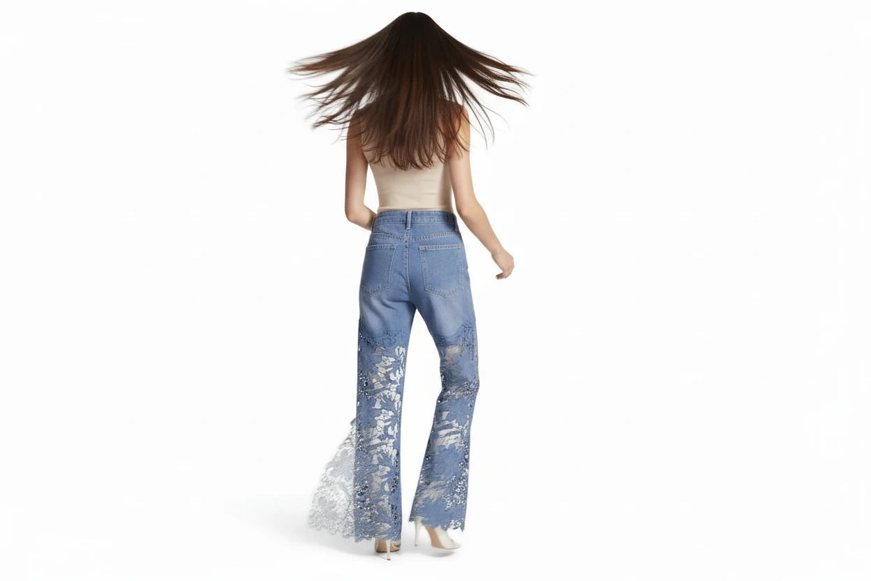 Modne Damskie Jeansy Slim Fit z Wysokim Stanem – Modelujące Spodnie z Guzikami