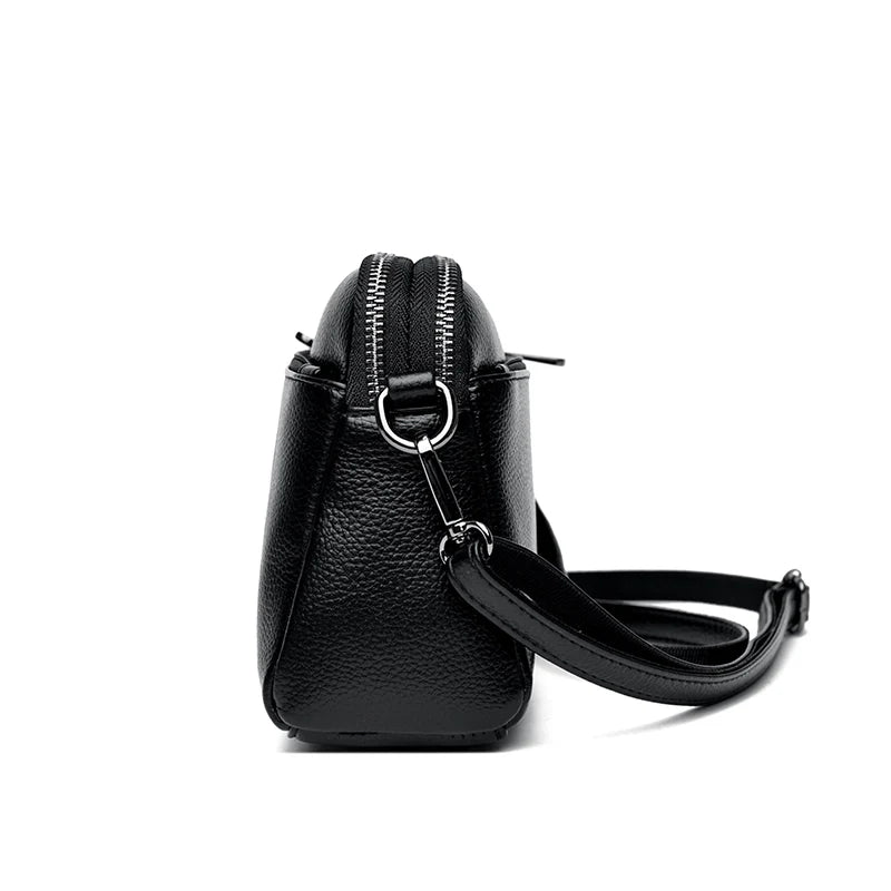Skórzana Torebka Damska z Naturalnej Skóry – Elegancka Listonoszka na Ramię z Zamkiem, Mała Torebka Codzienna 24 × 15 × 7 cm