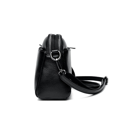 Skórzana Torebka Damska z Naturalnej Skóry – Elegancka Listonoszka na Ramię z Zamkiem, Mała Torebka Codzienna 24 × 15 × 7 cm