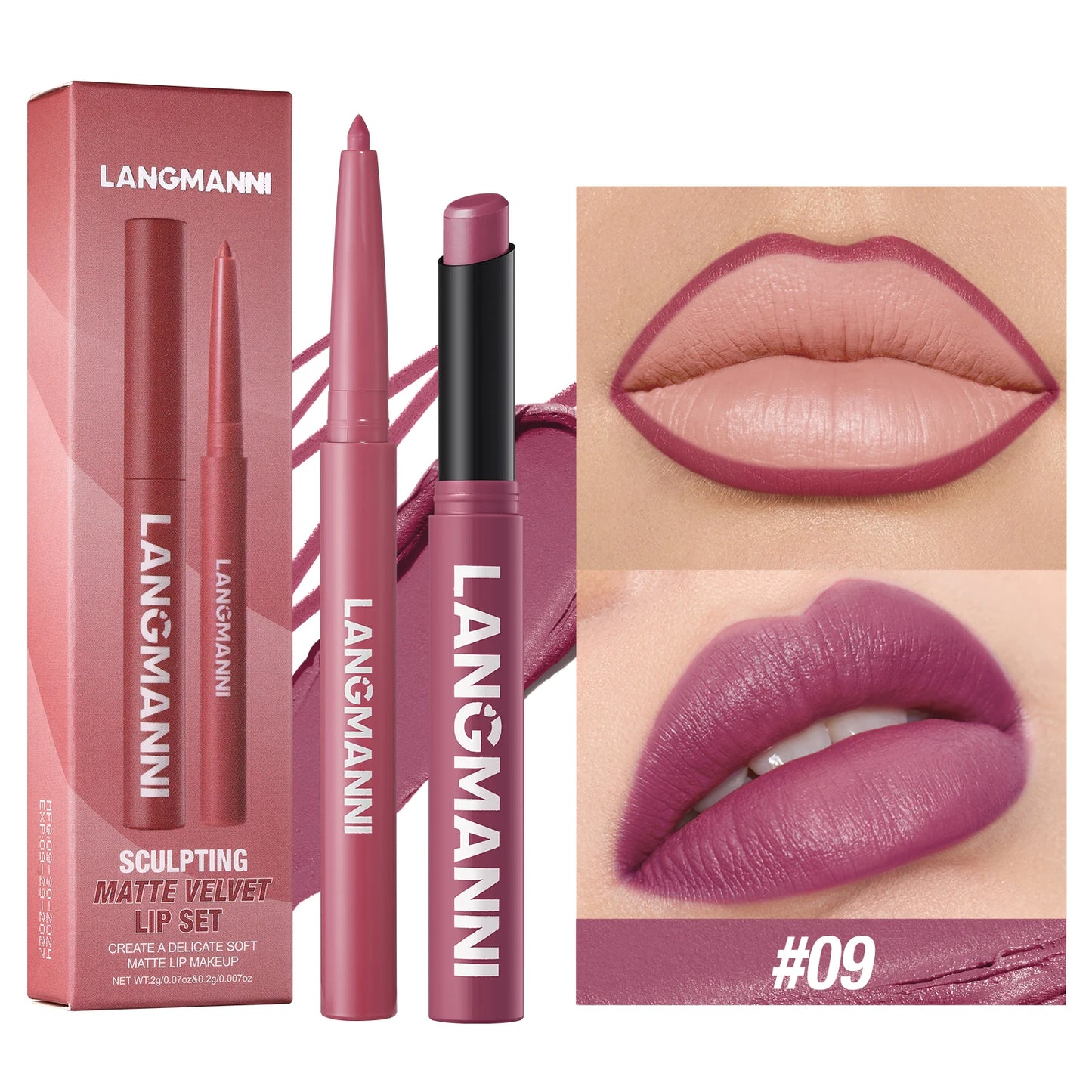 Wodoodporny zestaw do ust – konturówka i matowa pomadka long lasting