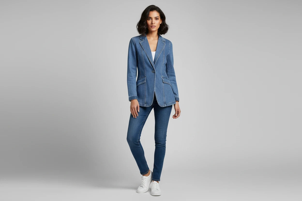 Damska Kurtka Dżinsowa - Uniwersalny Blazer Premium