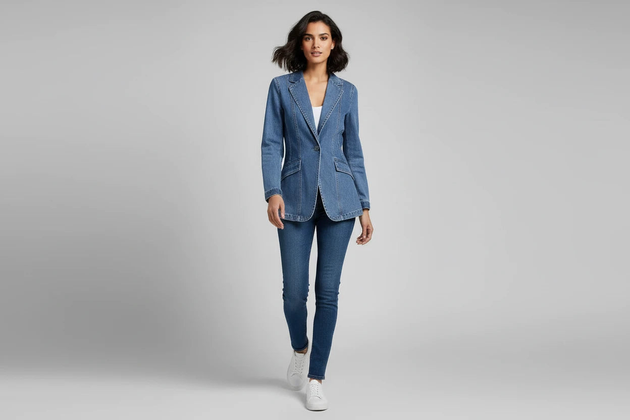 Damska Kurtka Dżinsowa - Uniwersalny Blazer Premium