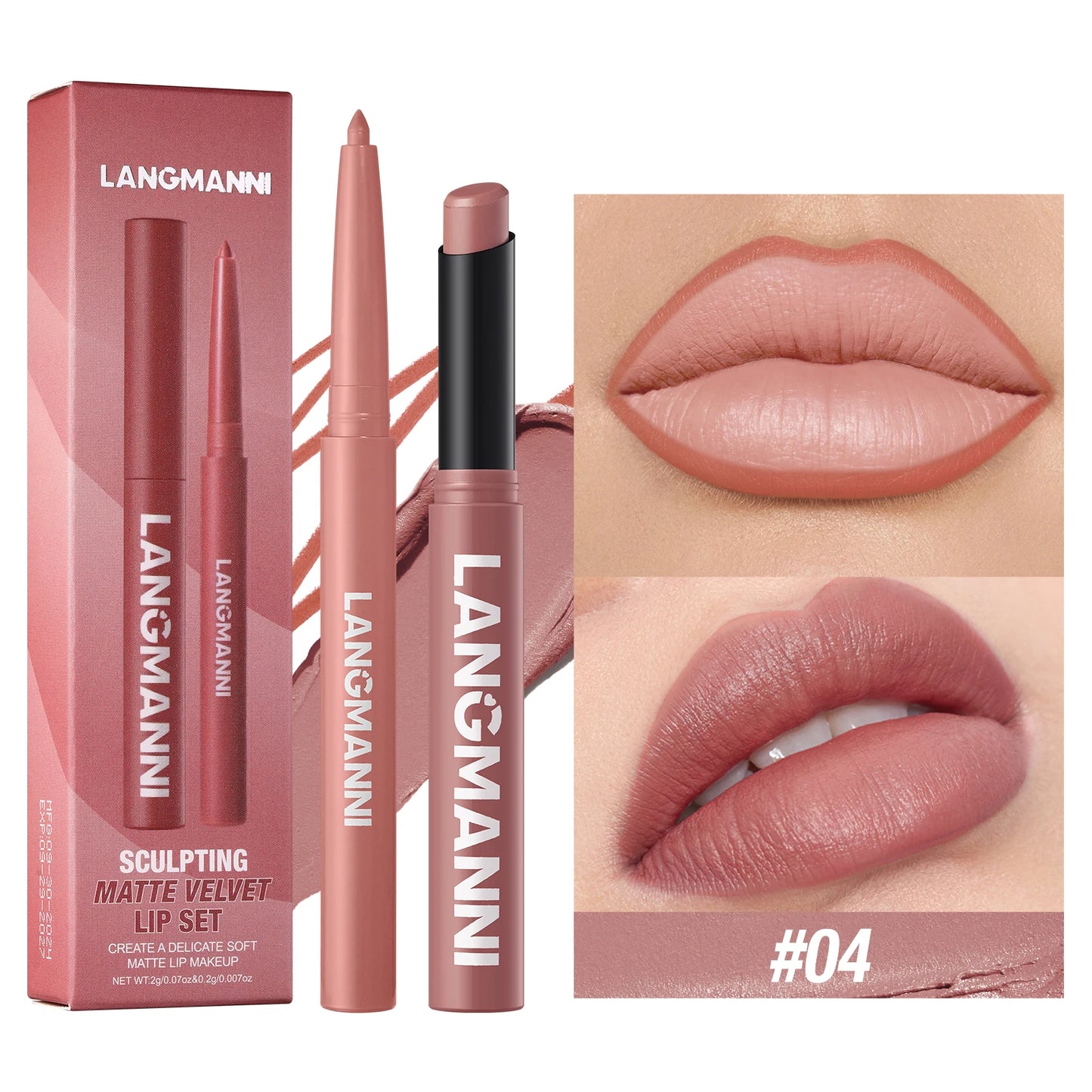 Wodoodporny zestaw do ust – konturówka i matowa pomadka long lasting